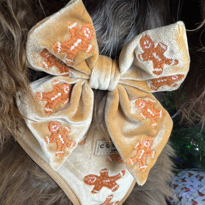 Luxe Velvet Sailor Bow Tie - Gingerbread Treats