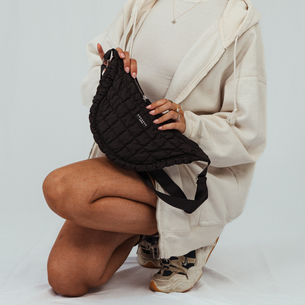 Crossbody Crescent Dog Walking Bag - Onyx