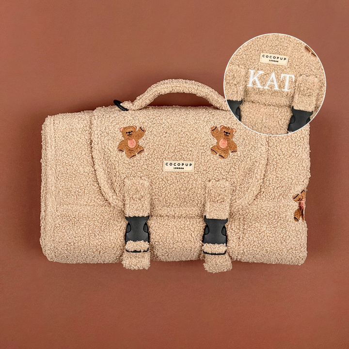 PERSONALISED Travel Mat - Theo Embroidered Teddy