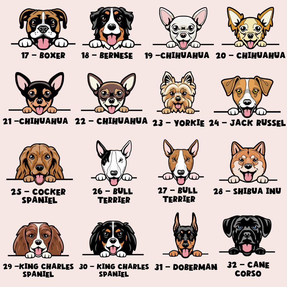 Personalised Dog Cartoon ID Tag - Seashells