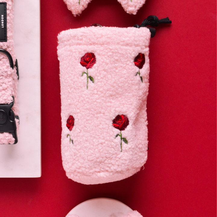 Drawstring Treat Pouch - Embroidered Roses Teddy