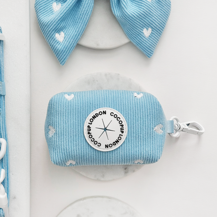 Blue Heartstrings Cord Poop Bag Holder