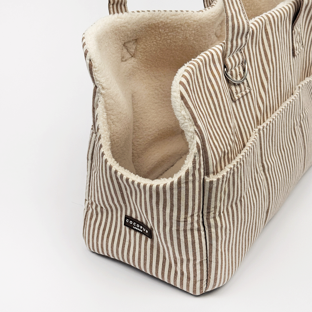 Dog Carrier - London Linen Stripes