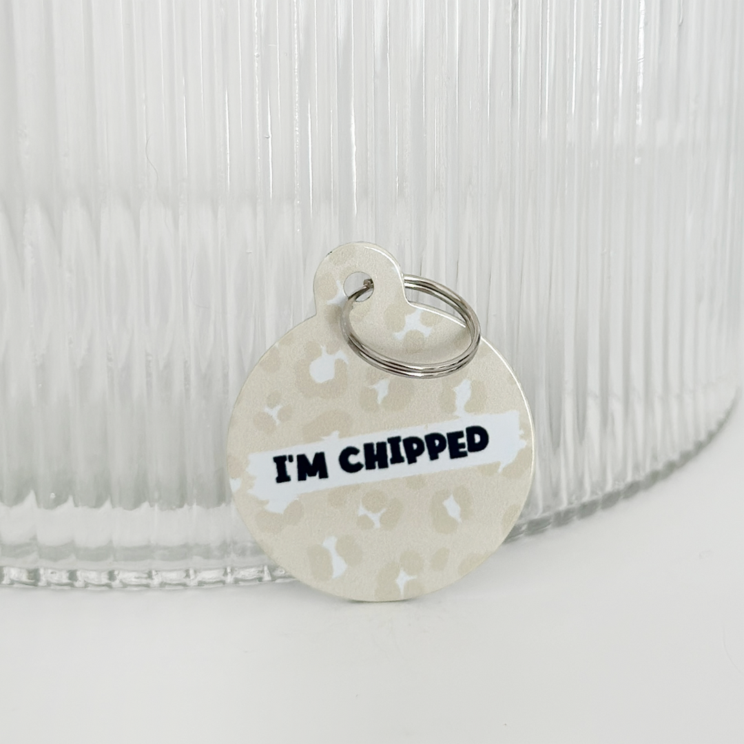 Personalised Text ID Tag - Nude Chic Leopard