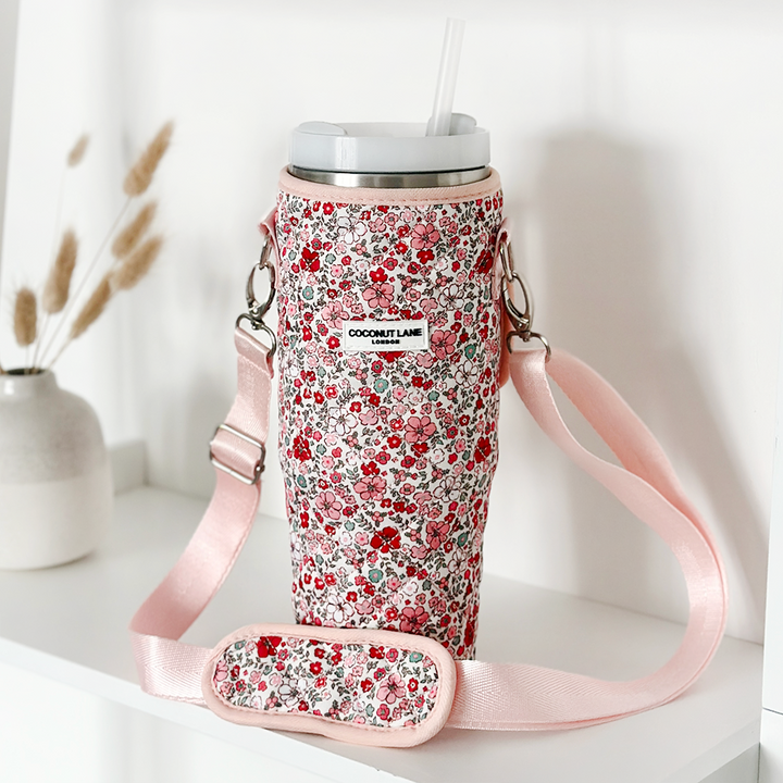 Quilted Christmas Flowers Tumbler Carry Case by Coconut Lane