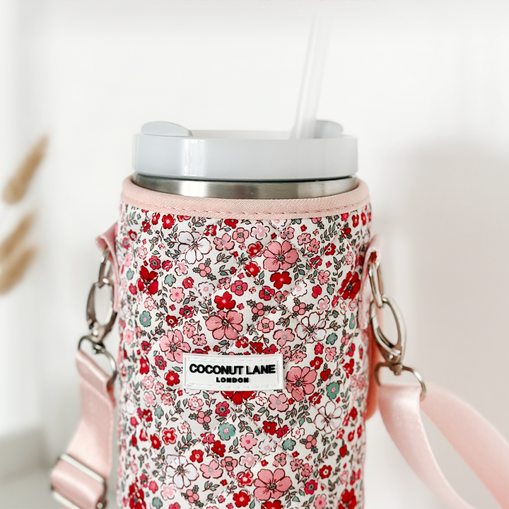 Quilted Christmas Flowers Tumbler Carry Case by Coconut Lane