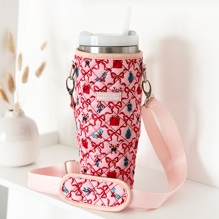 Quilted Pupmas Kisses Tumbler Carry Case by Coconut Lane