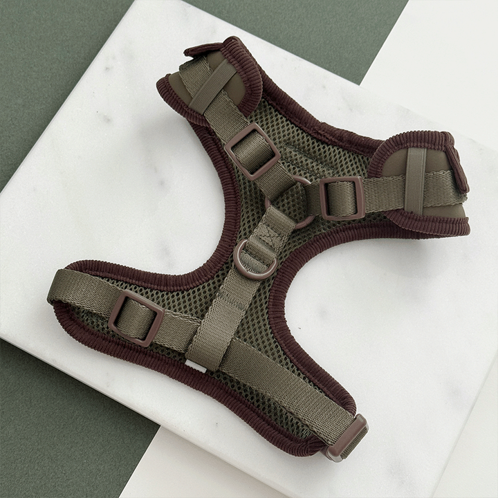 Farmhouse Adjustable Neck HARNESS - Moss Green