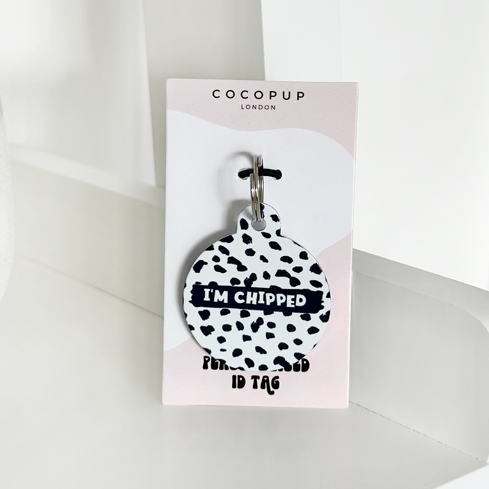 Personalised Text ID Tag - Monochrome Spots