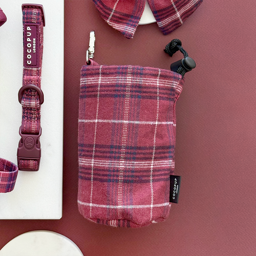 Drawstring Treat Pouch - Mulberry Plaid