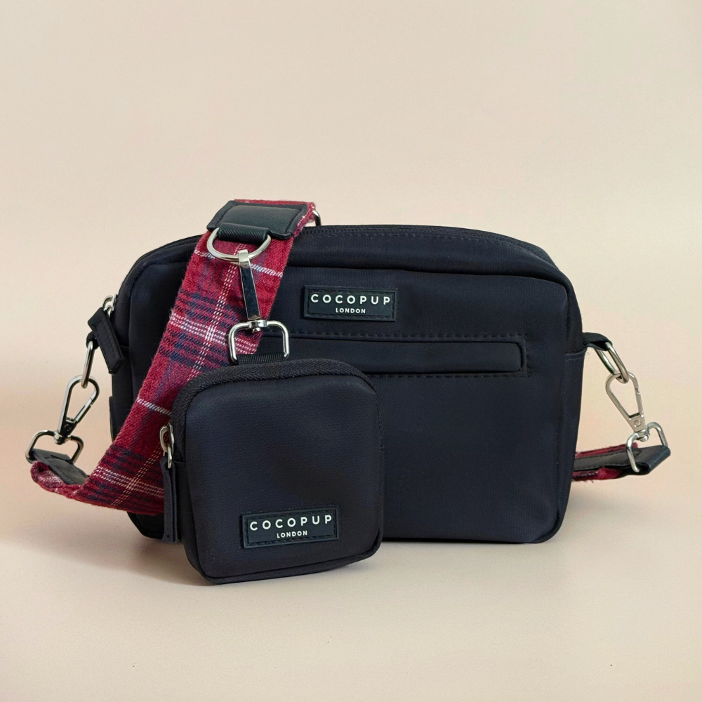 Dog Walking Black Bag Bundle - Mulberry Plaid