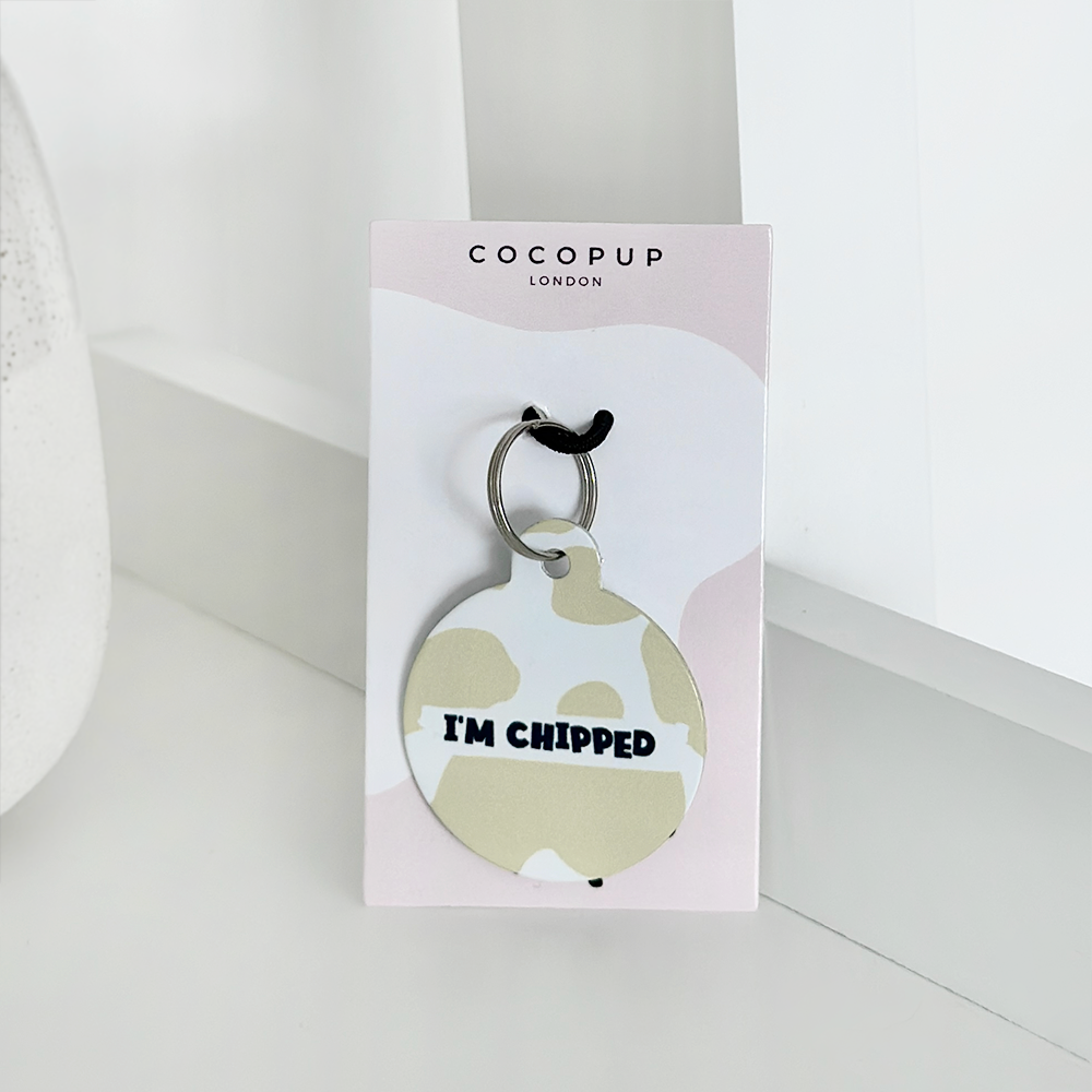 Personalised Text ID Tag - Nude Cow