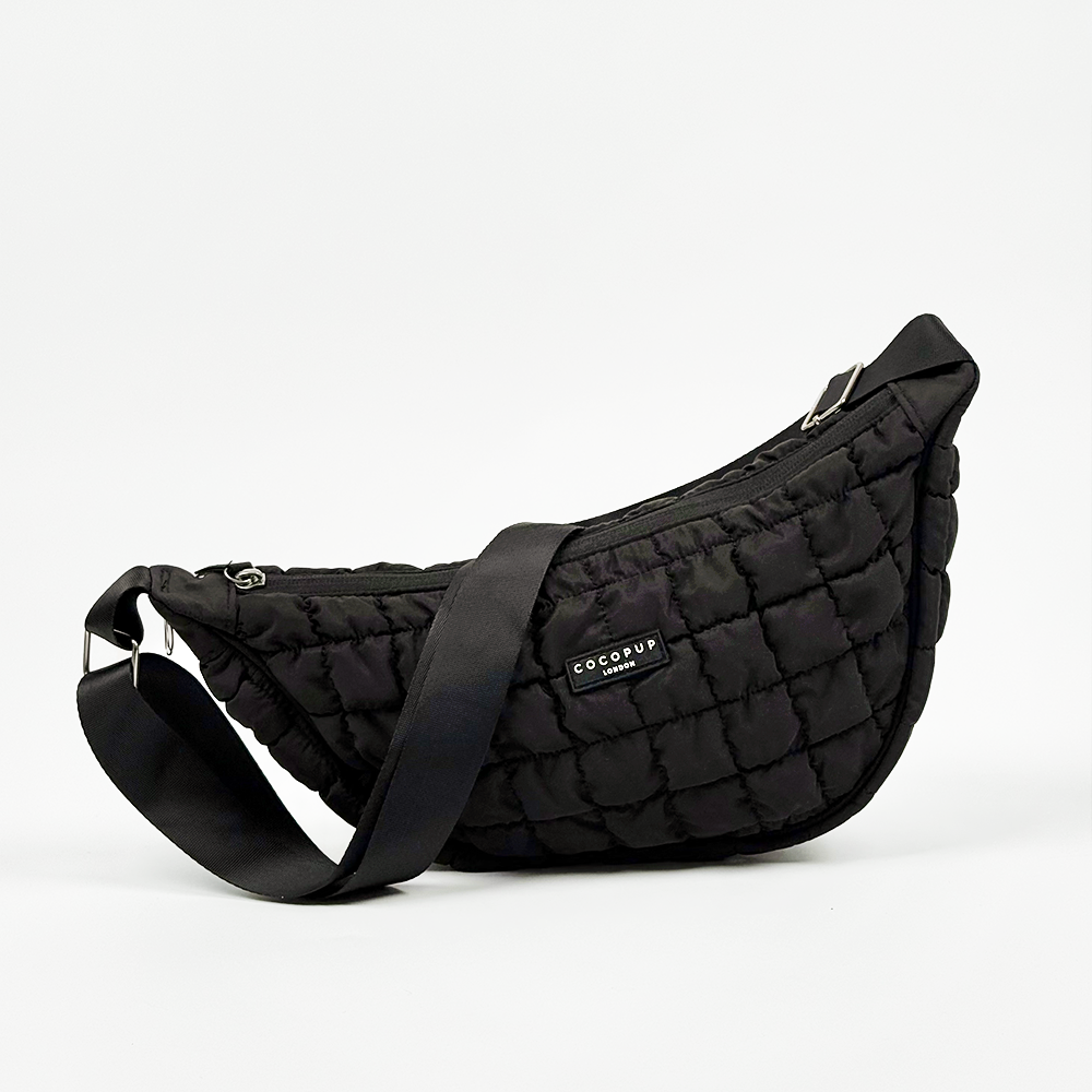 Crossbody Crescent Dog Walking Bag - Onyx