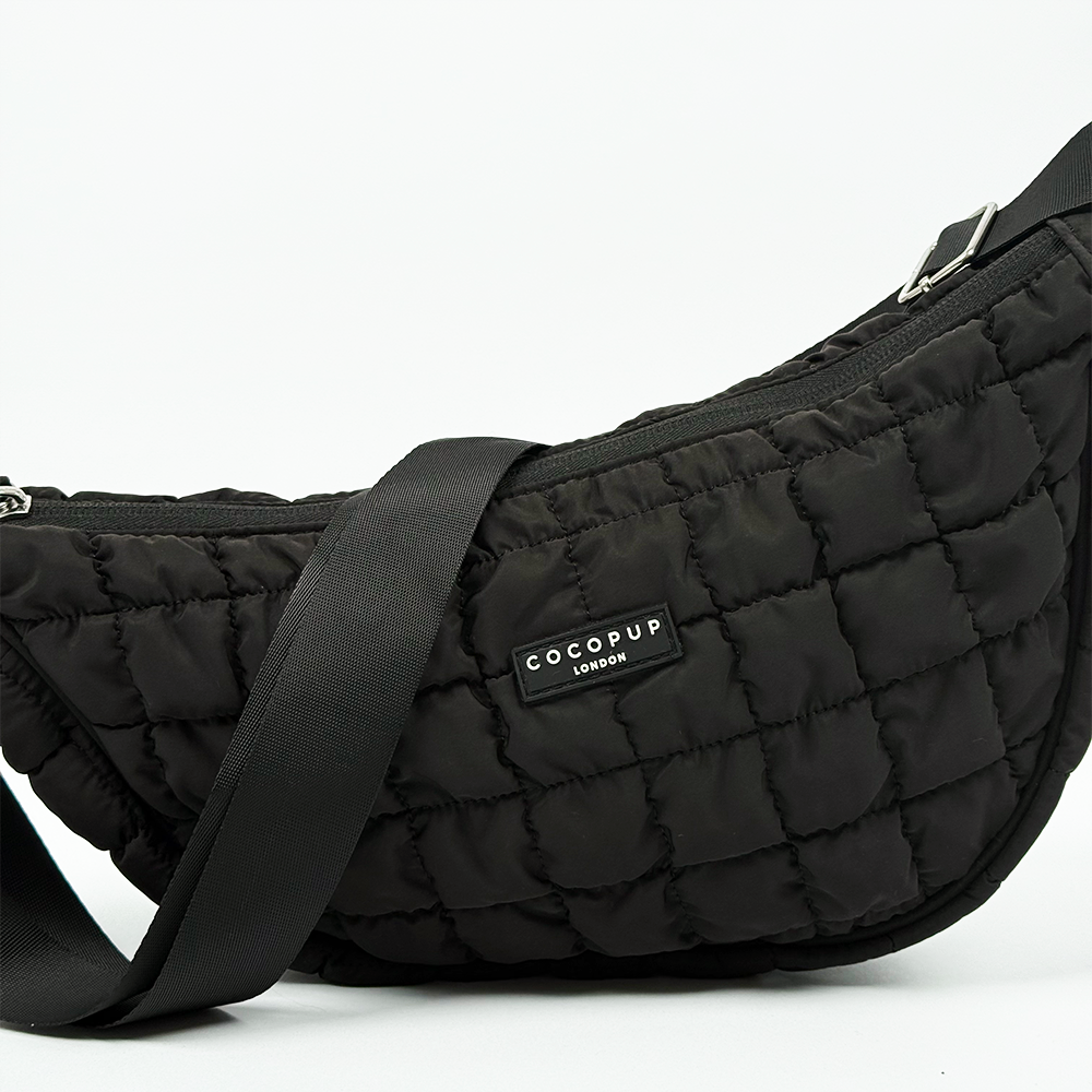 Crossbody Crescent Dog Walking Bag - Onyx