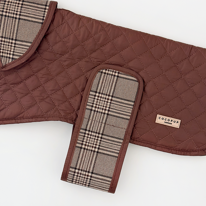 LUXE Quilted Dog Coat - Pup Plaid