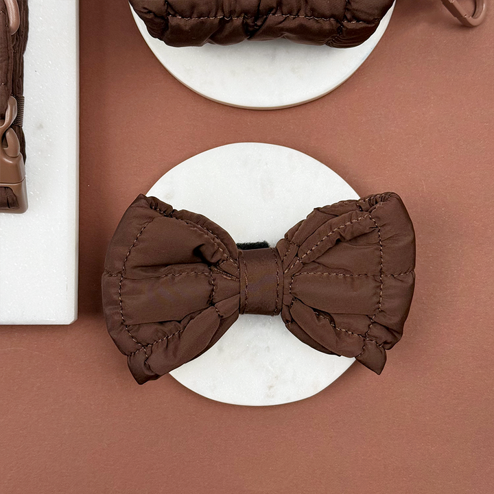 Espresso Quilted Bow Tie
