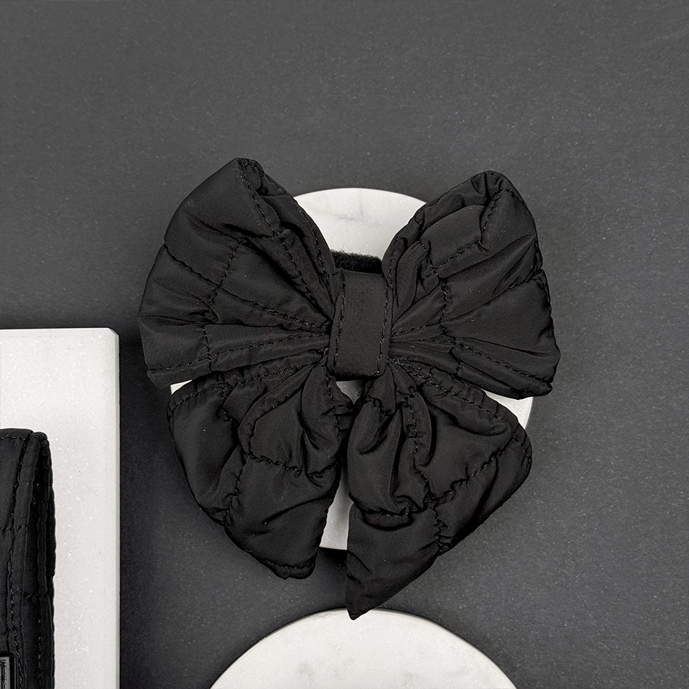 Onyx Quilted Sailor Bow Tie
