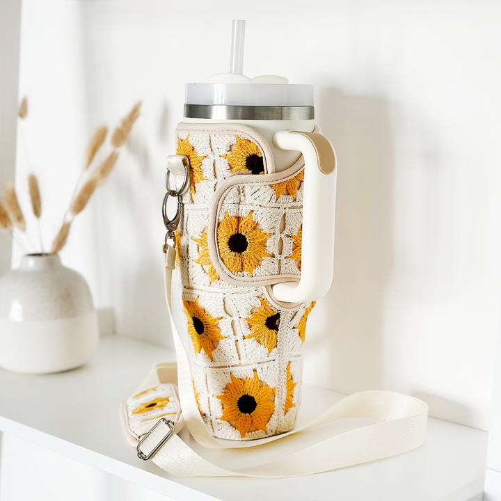 Sunflower Patch Tumbler Carry Case by Coconut Lane