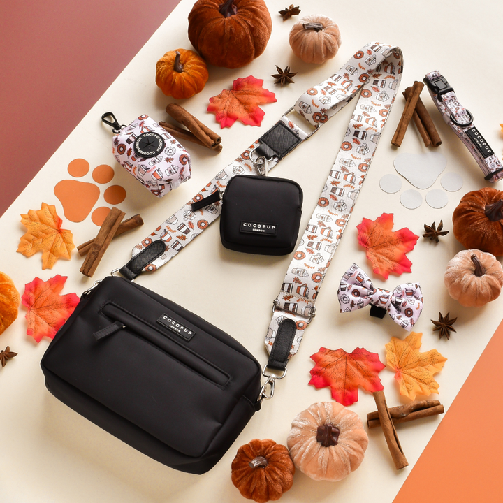 Dog Walking Black Bag Bundle - Autumn Puppuccino