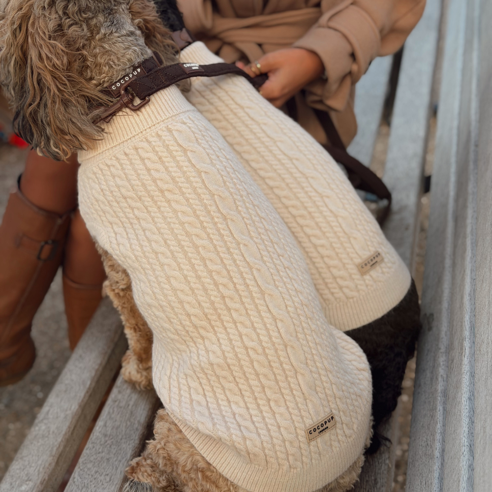 Jumper - Cable Knit White Mocha
