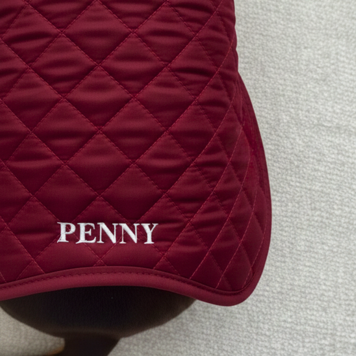 PERSONALISED Quilted Dog Coat - Mulberry Plaid