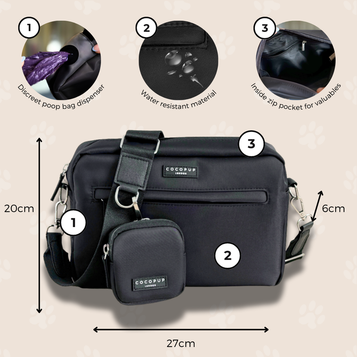 Large Dog Walking Black Bag Bundle - Plain Black