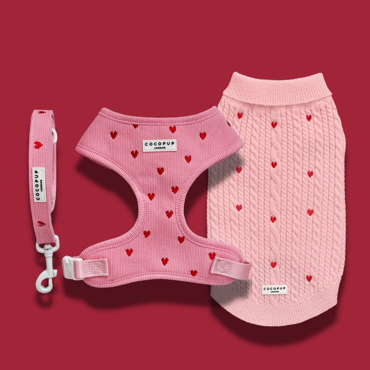 Pink Heartstrings Cord Jumper, Harness & Lead Bundle
