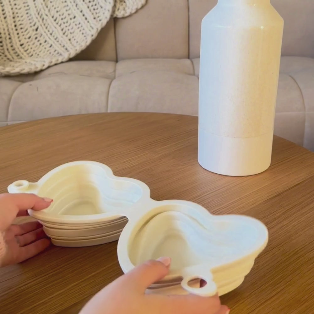 Heart Collapsible Bowl - Cream